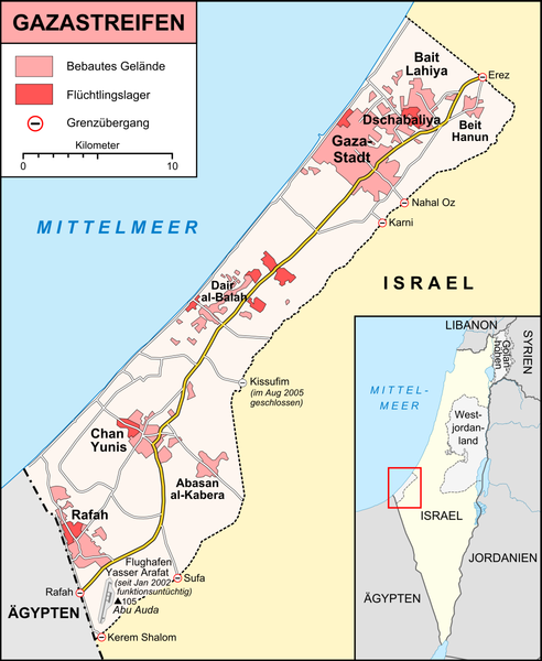 Karte Gazastreifen