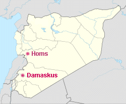 Syrien mit Damaskus und Homs